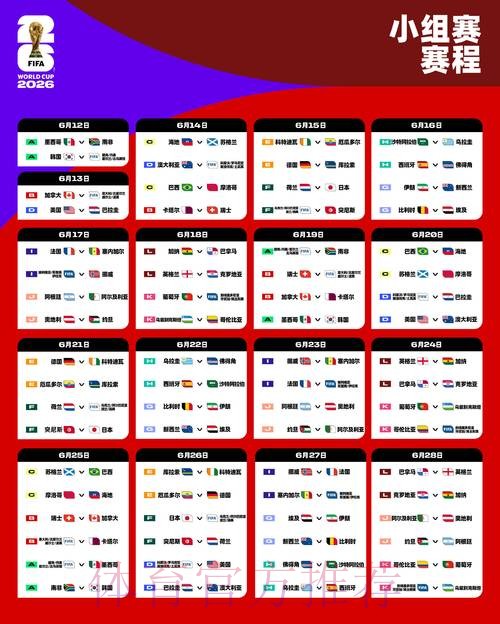 2026世界杯小组赛赛程实时更新实时赛程官网入口